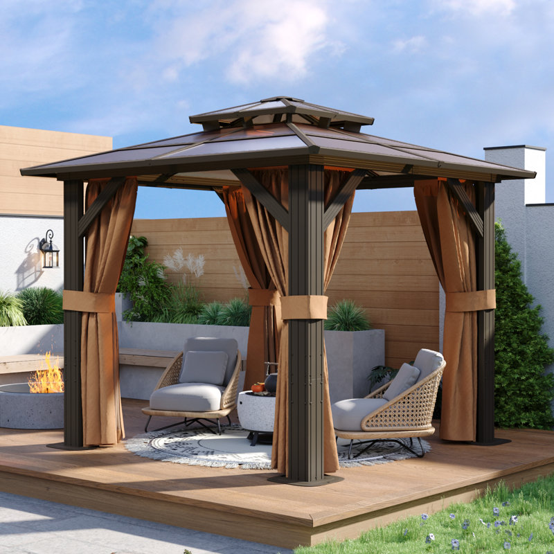8 Ft. W X 8 Ft. D Aluminum Patio Hardtop Gazebo