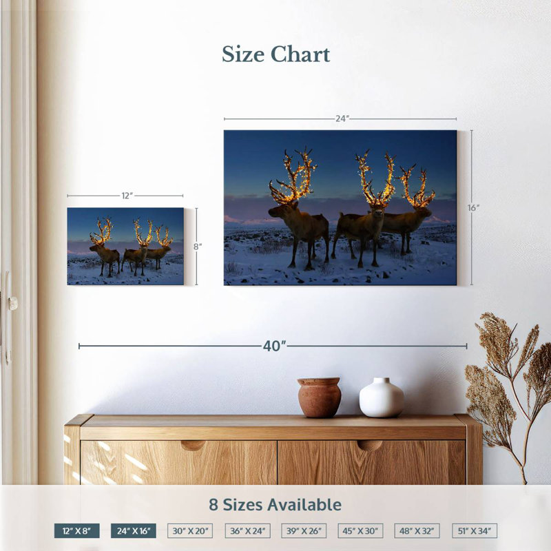 Brampt Illuminated Reindeers, 16" H x 24" W