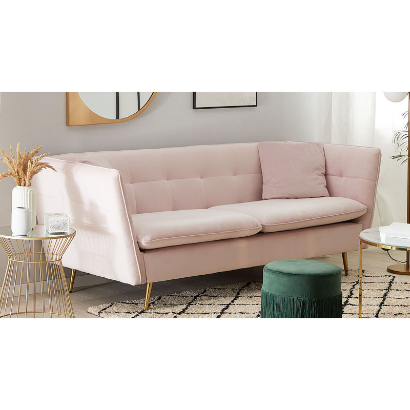 Baer Velvet Sofa, Pink