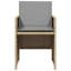 Ensemble de 4 chaises d'appoint d'extérieur, rotin beige, coussins à haut dossier gris