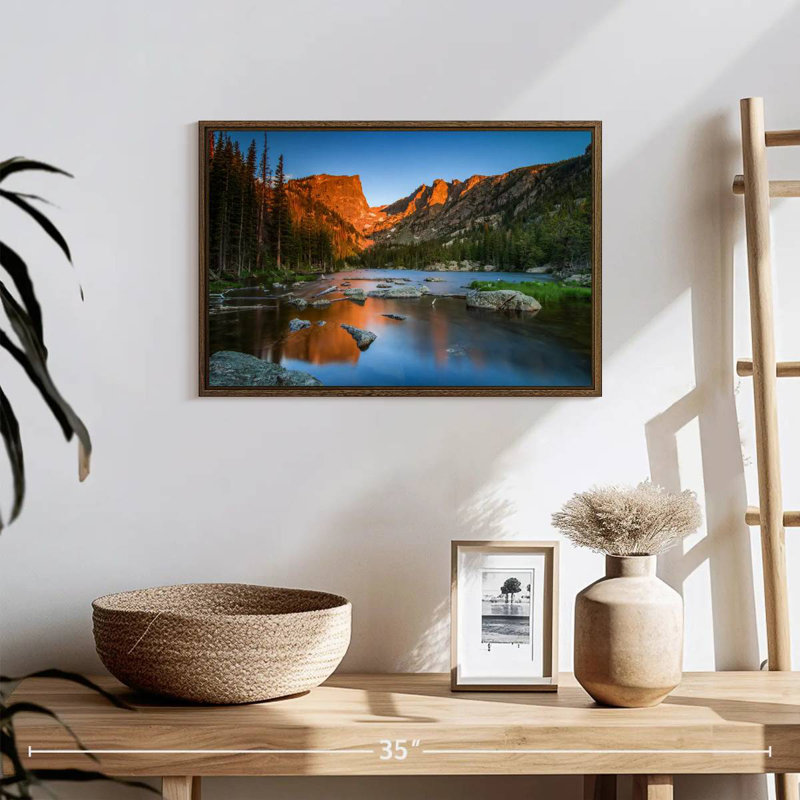 Paysage de rêve, 19 po x 13 po, Cadre flottant noyer