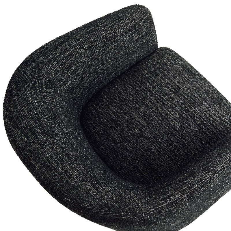 Fauteuil d'appoint rembourré en tissu Greer Boucle, Tissu gris anthracite