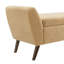 Banc de rangement rembourré en tissu Teddy Mid-Century en tissu, 152 cm, avec pieds en bois, couleur café, idéal pour le salon et la chambre.