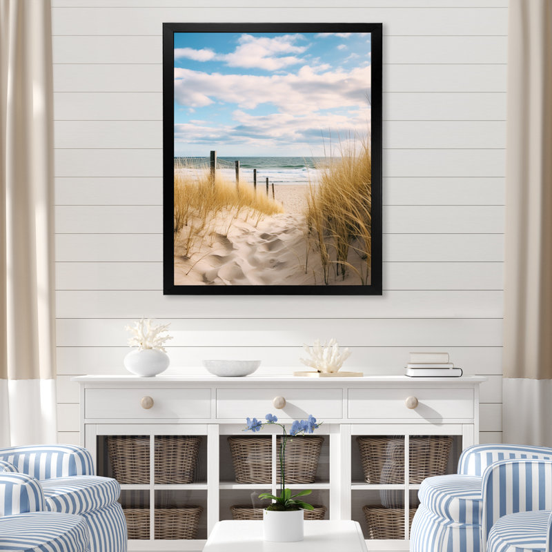 «Bautz Path to the Beach V», reproduction d'un seul cadre photo sur toile, Noir, H 44 po x l 34 po x P 1,5 po