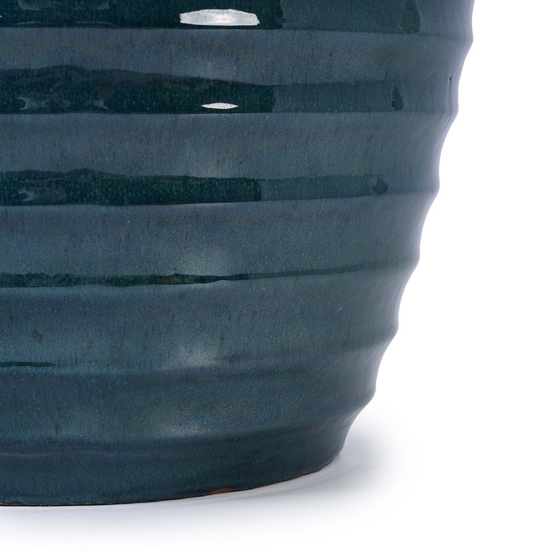 Ceramic Flowerpot, Modern Planter for Patio, Garden, Windowsill, Army Green