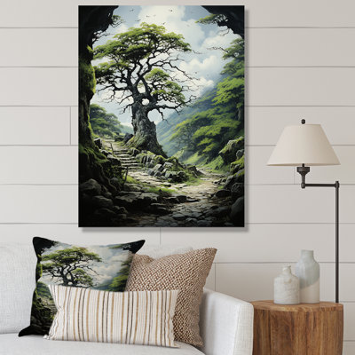 Arbre vert harmonie monochrome - impressions murales florales et botaniques