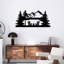 Art mural en métal vue sur le lac - décor de paysage naturel de la nature - conception de silhouette de lac de montagne - décoration murale rustique d'extérieur - sculpture industrielle moderne en métal - chalet à la maison - grande œuvre d'art-86836433-86836435