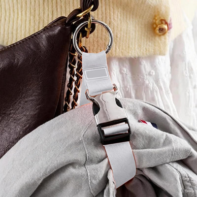Porte-bagage à crochets ajustables avec anneaux en métal
