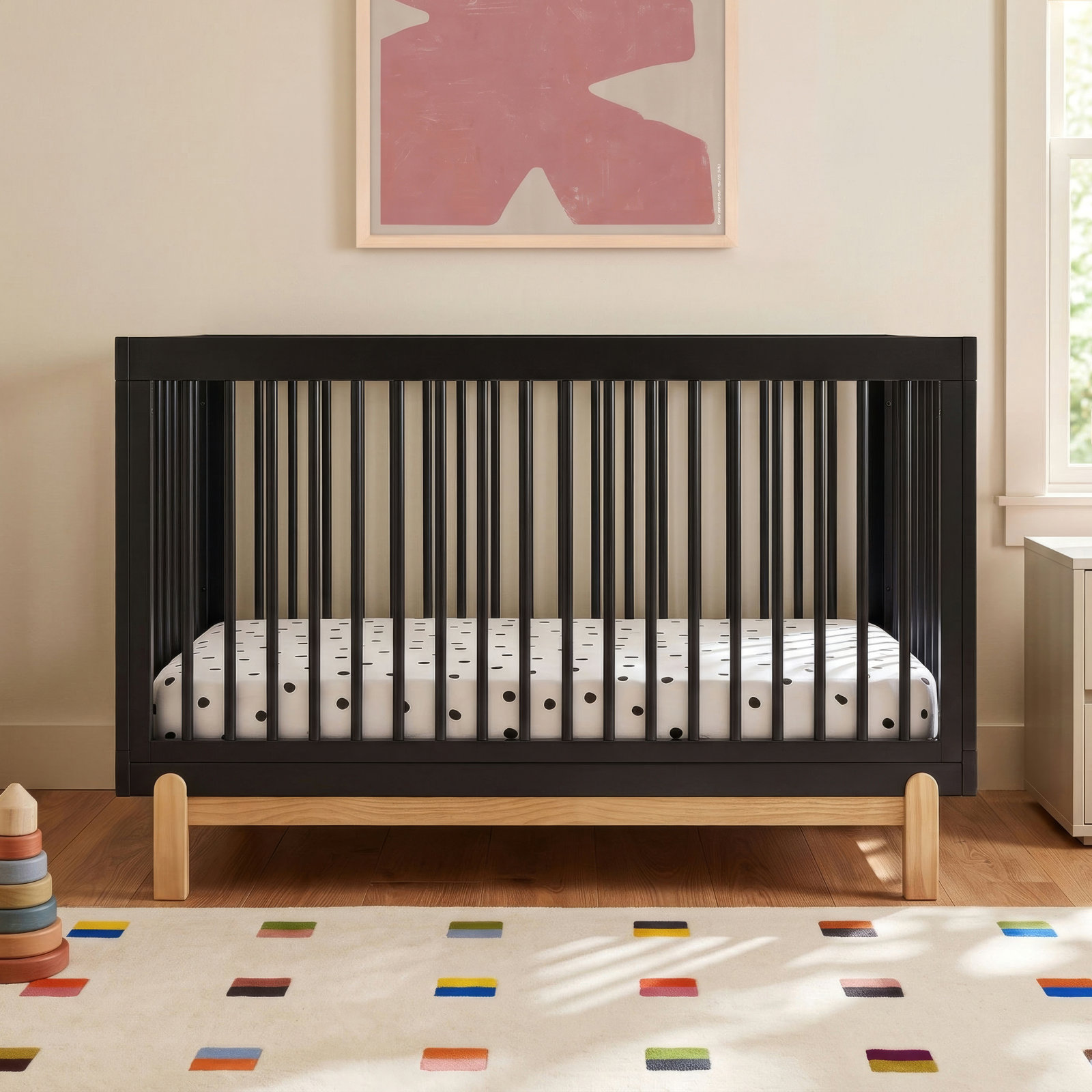 Poppy Pine 4-in-1 Convertible Crib, Midnight Gray
