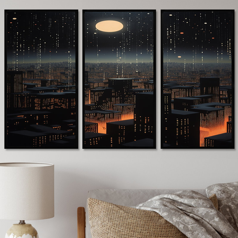 Cate - ensemble d'art mural New York City, Cadre flottant noir, H 40 po x l 60 po x P 1 po