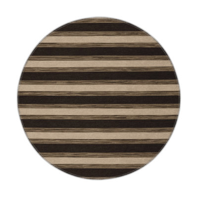 HorizontalStripes Brown Indoor and Outdoor Area Rug