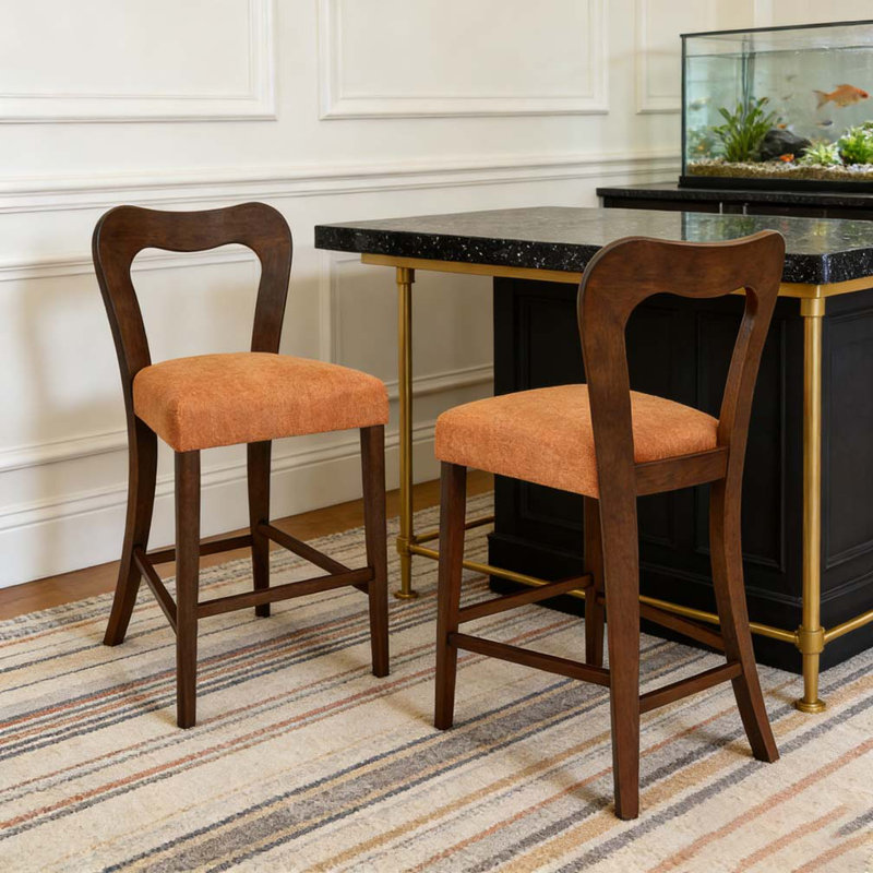 Ensemble de tabouret de comptoir, Caramel, noyer
