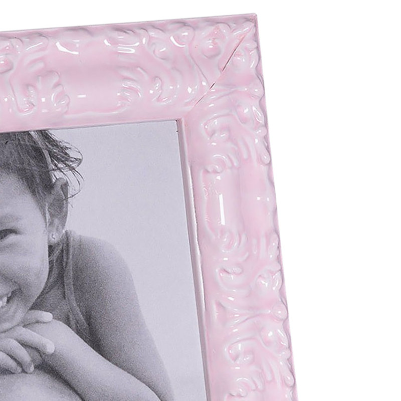 Cadre pour photo simple en bois embossé, 8 po x 10 po, Rose
