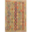 Tapis rose / vert clair en laine Kilim fait à la main One-of-a-Kind Sinclair