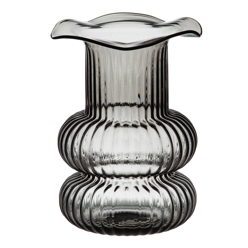Alomar Glass Table Vase, Green, 25cm H x 16.5cm W x 16.5cm D
