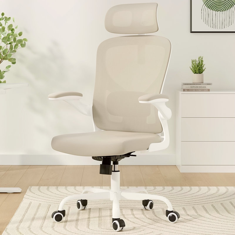 Chaise de bureau ergonomique, chaise de bureau avec appui-tête, chaise d'ordinateur à haut dossier avec accoudoirs et support lombaire réglable pour la salle d'étude de bureau à domicile