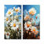 Ensemble de 2 décorations murales marguerites blanches et jaunes-485621591-485621586