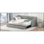 Lit de jour simple tapissier très grand avec deux tiroirs, gris