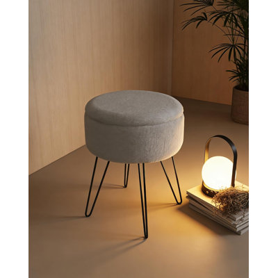 Ikat Fur Storage Hairpin Stool