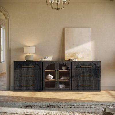 3-Piece Modular Sideboard Cabinet - C+2C - Ebony