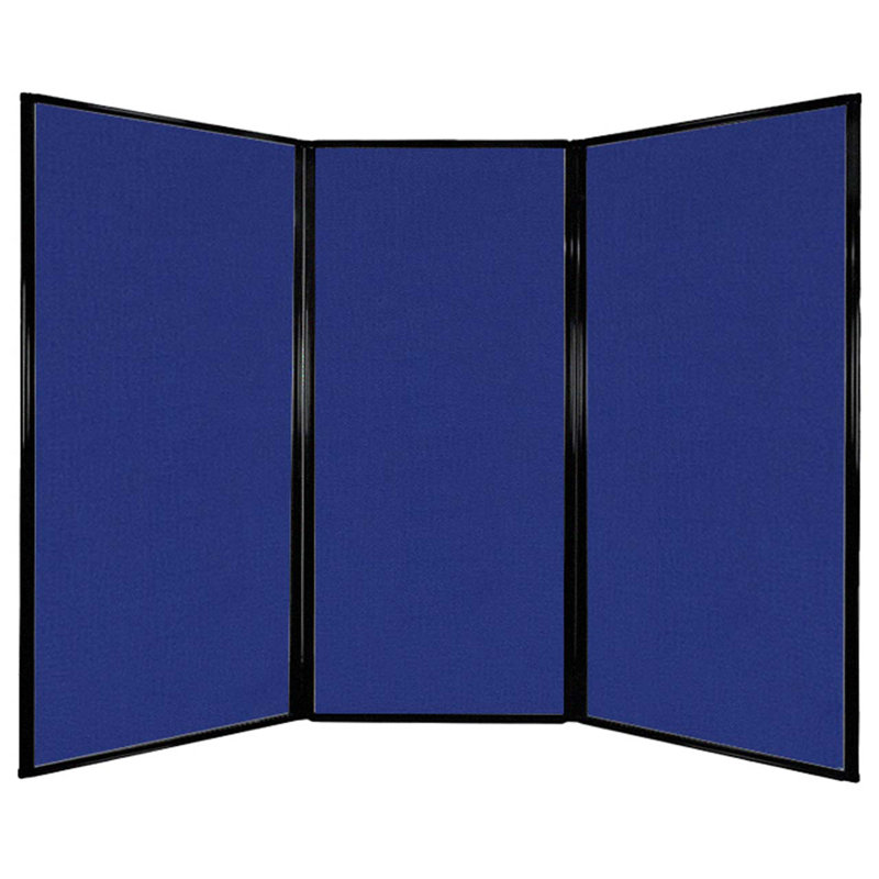 Séparateur de pièce 3 panneaux, Bleu royal, H 70 po x l 100 po