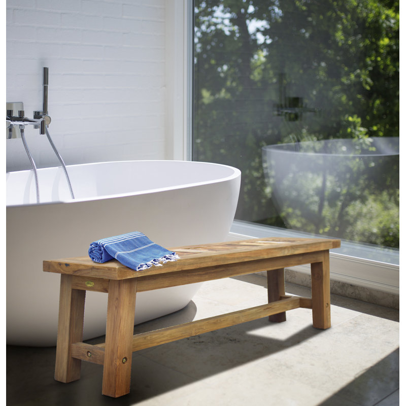 63'' W Wood Shower Bench