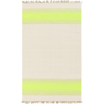 Tapis beige / citron tissé à la main Highfill Shine