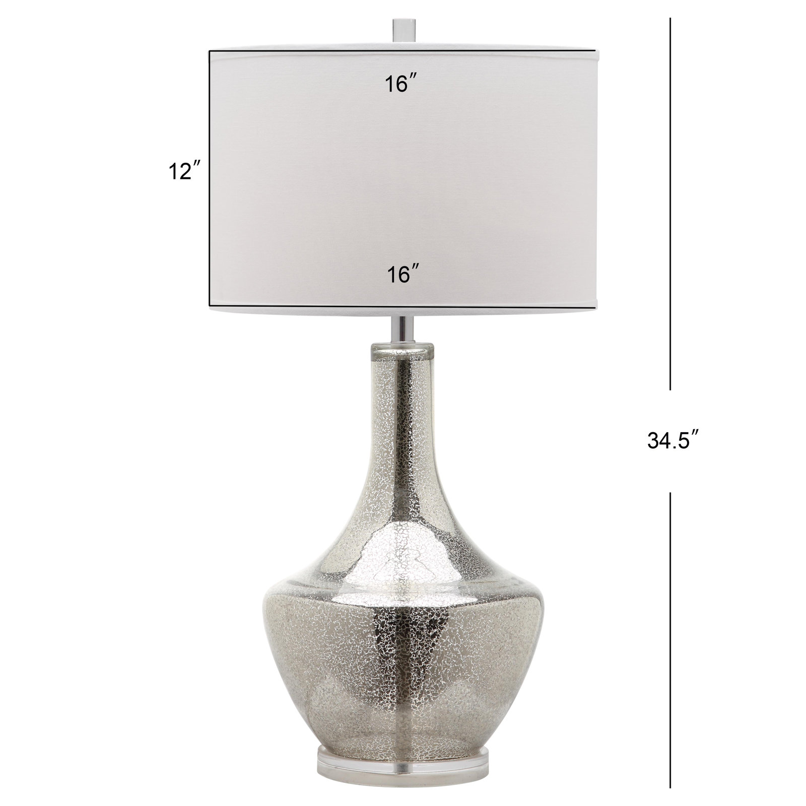 Barrington Glass Table Lamp, Silver