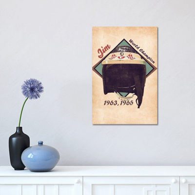 Jim Clark's Helmet Retro 1 Piece Wrapped Canvas Painting