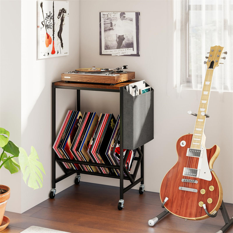 Manufactured Wood,Metal 64cm H Media Shelves, Black/Brown