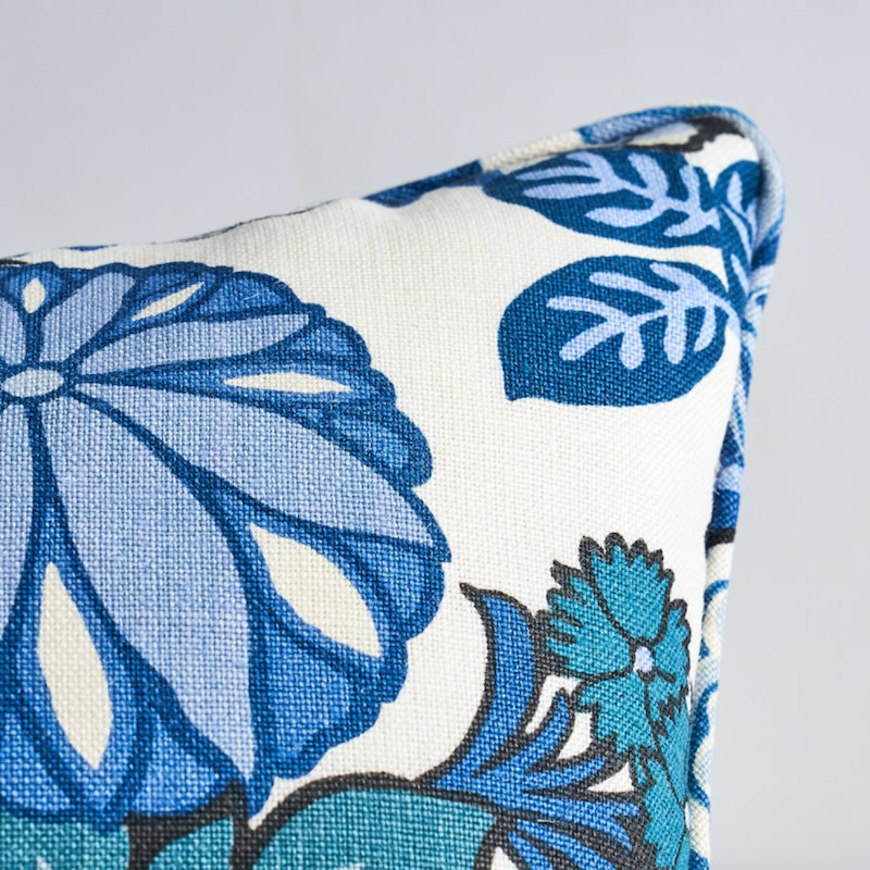 Chiang Mai Dragon Pillow, China Blue, 22" x 22"