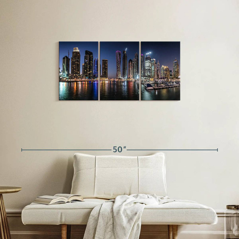Sireci Dubai Marina After Dark, 18" H x 38" W