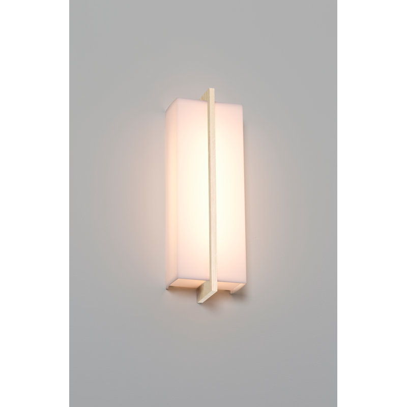 Via LED Dimmable Flush Mount Sconce, 2700, 120 V, White Washed Oak