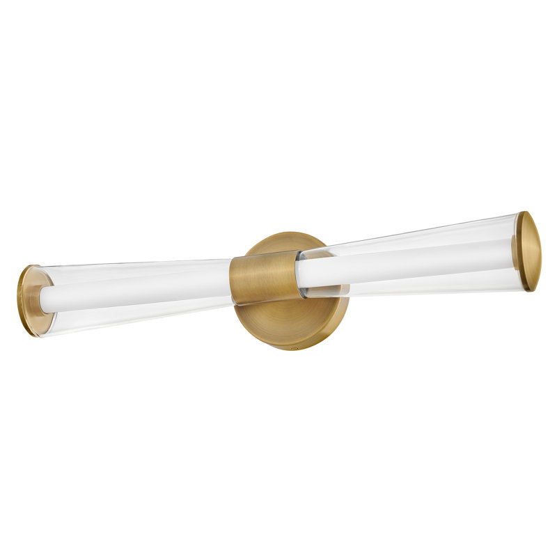Elin 23" Integrated LED Bath Vanity Trumpet-Shaped Light Bar, Lacquered Brass