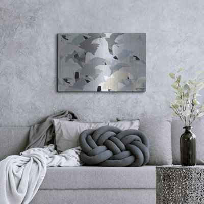  'Collaged Birds 1' by Cartissi Metal Wall Art, 36" x 24"