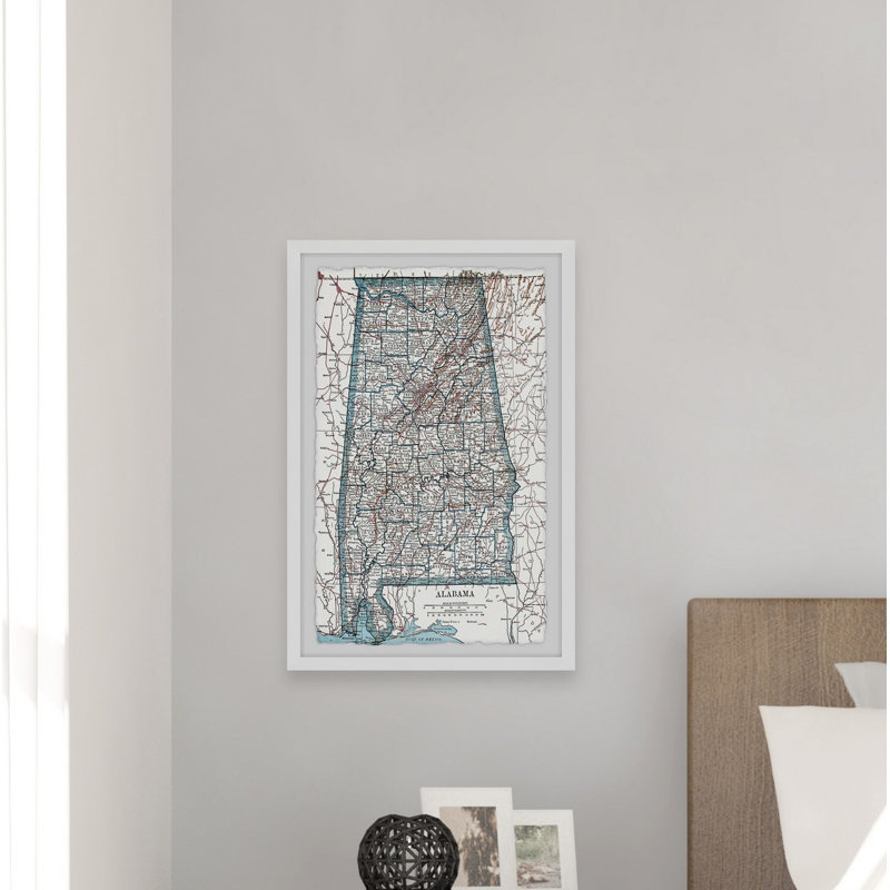 " Green Alabama Map ", 45" H x 30" W x 1.5" D