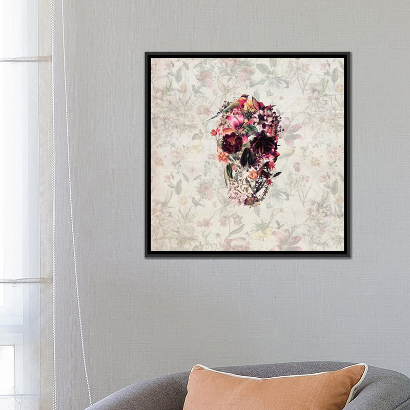 «New Skull, Square» par Ali Gulec, impression sur toile tendue, H 18 po x l 18 po x P 1,5 po, Toile avec cadre noir