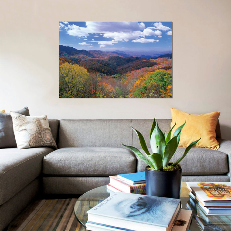 «Decidous Forest in the Autumn, Thunderstruck Ridge, Blue Ridge Parkway, North Carolina», reproduction de photo sur toile