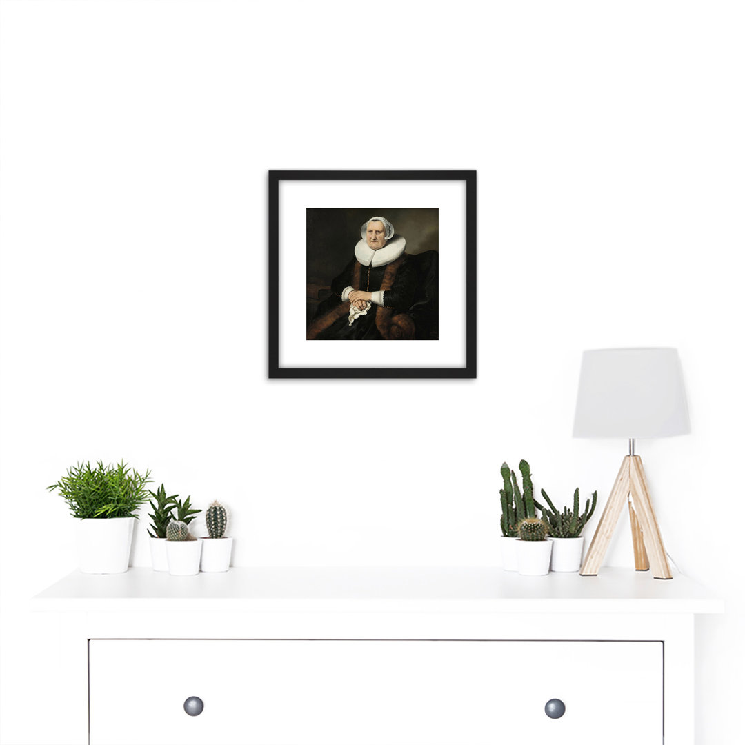 Portrait Old Lady Possibly Elisabeth Bas by Ferdinand Bol - Single Picture Frame Painting