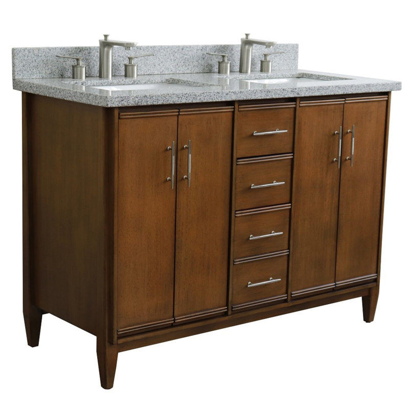Ensemble de meuble-lavabo double 49 po Hayse, gris