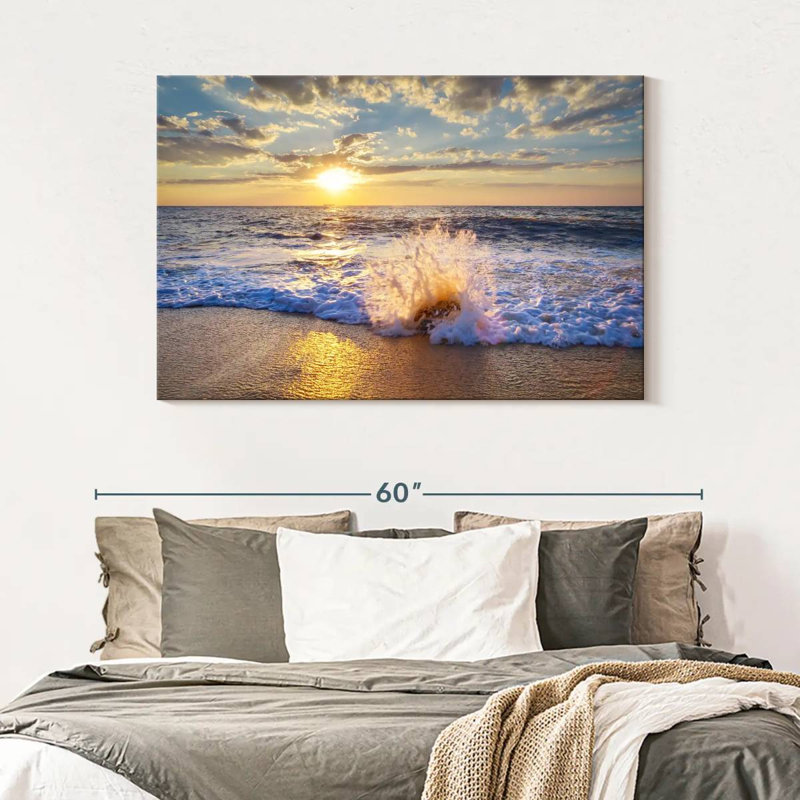 Sunset Over Beach Canvas Print, 32" H x 48" W x 1.25" D