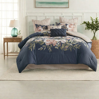Classic Navy Cotton Bedding Sets, Hypoallergenic Comfort For Home