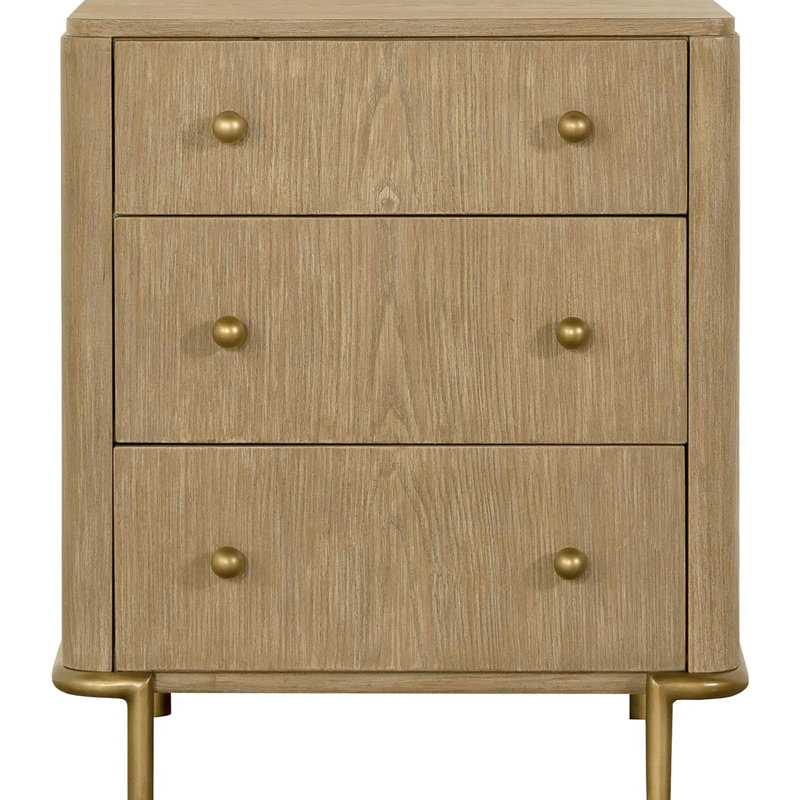 Table de chevet contemporaine avec panneau de particules en bois d'hévéa