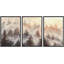 «Misty Pine Forest Mountain Sunrise Nature Floral», impression sur toile 3 pièces-91259803-91259804