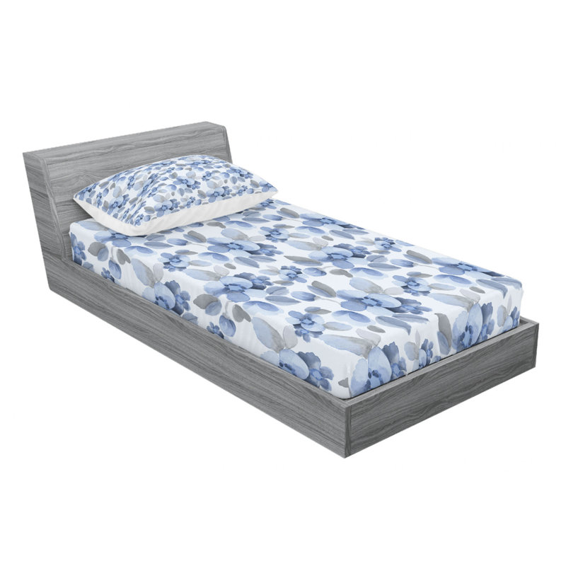 Microfiber Floral Sheet Set, Twin Sheet Set with 1 Pillowcase, Floral 2