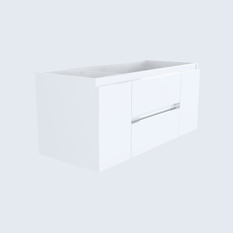 Salt 47'' Glossy White Wall-Mounted Single Vanity Base