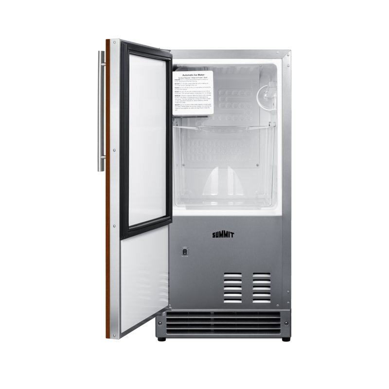 Summit Appliance 15" W Built-in ADA Panel Ready Left Door Drain-Free Icemaker (Panel not Included)
