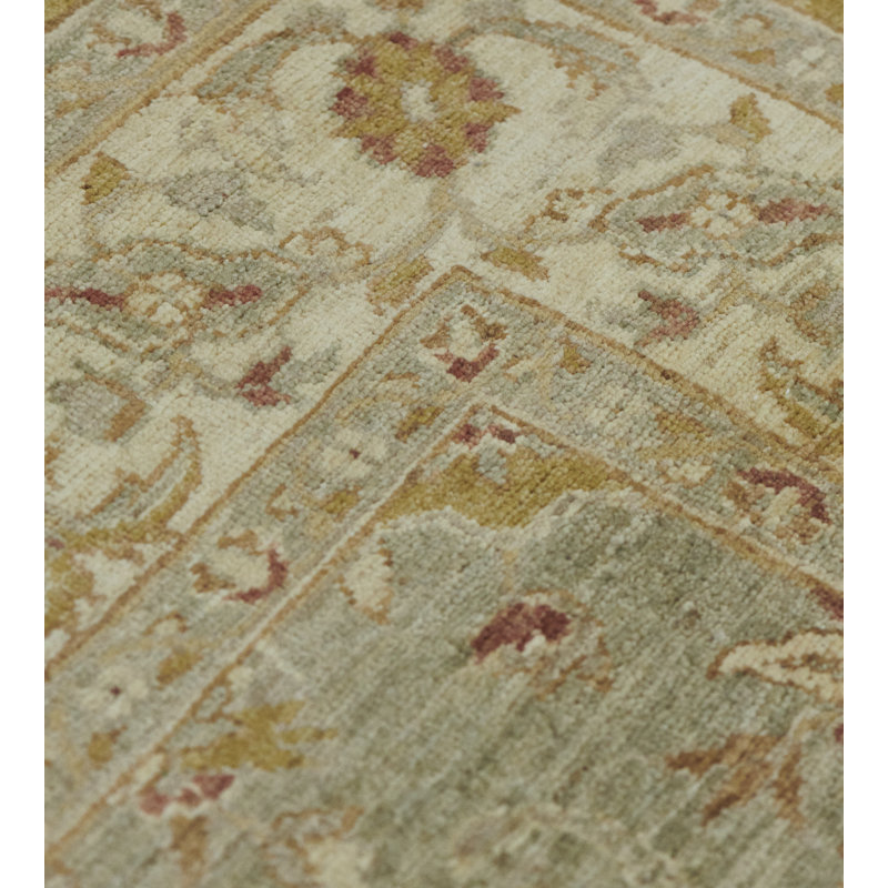 Agra Wool Oriental Area Rug in Beige