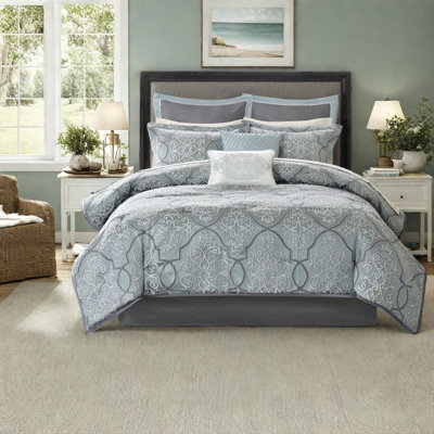 Ensemble de literie de luxe 12 pièces, jacquard de coton grand, maison moderne