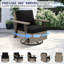 Ensemble de conversation d'extérieur 3 pièces avec chaises berçantes pivotantes en osier et table d'appoint-120539316